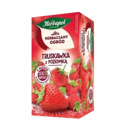 Herbata Herbaciany Ogród owocowo-ziołowa truskawka z poziomką truskawka 20 saszetek Herbapol Herbapol