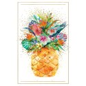 Kartka składana KARNET ananas z kwiatami Henry (5905701484249) Henry