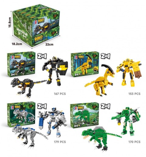 Klocki konstrukcyjne dinozaury 2w1 Lean (23566) Lean
