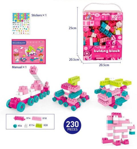 Klocki konstrukcyjne różowe 230 el. Lean (23507) Lean