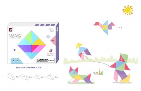 Klocki magnetyczne tangram 9 el. Lean (23552) Lean