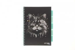 Kołozeszyt (kołonotatnik) ANIMALS CZARNY A4 100k. 80g krata Strigo (PADS019) Strigo