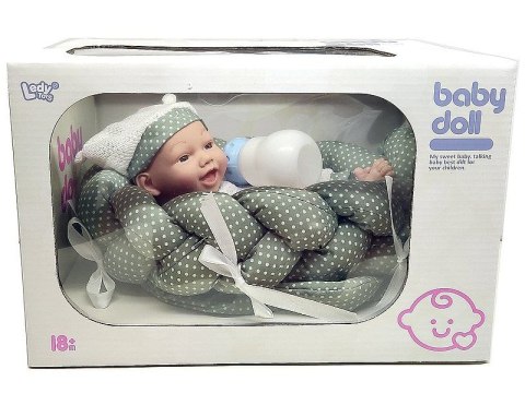 Lalka bobas z kocykiem i butelką [mm:] 250 Adar (611870) Adar