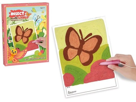 Zestaw kreatywny dla dzieci obrazek do wypełniania włóczką, na rzep, 6 kolorów włóczki, dłuto Adar (623248) Adar