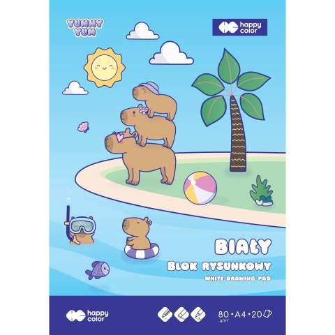 Blok rysunkowy A4 biały 80g 20k Happy Color (HA 3708 2030-0YU) Happy Color