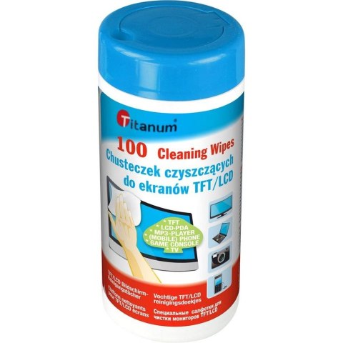 Chusteczki do czyszczenia ekranów LCD/TFT 100 szt Titanum Titanum