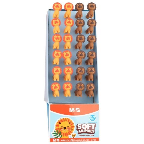 Długopis wymazywalny Soft Animals Lew wkład niebieski 0,7mm Mg (MG AKPA3174) Mg