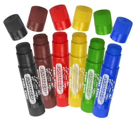 Farby plakatowe wykręcane, w sztyfcie kolor: mix 6 kolor. Flamingo (FS6R) Flamingo