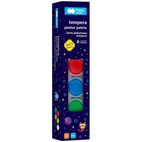 Farby plakatowe Pixi Planet kolor: mix 6 kolor. Happy Color (HA 3310 0025-PP6) Happy Color