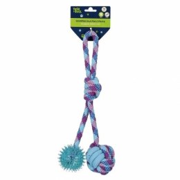 Gadżet Zabawka dla psa Szarpak 34 cm z piłką 2 stronny niebieski Trik Roll (560703) Trik Roll