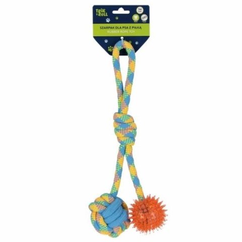 Gadżet Zabawka dla psa Szarpak 34 cm z piłką 2 stronny pomarańczowy Trik Roll (560877) Trik Roll