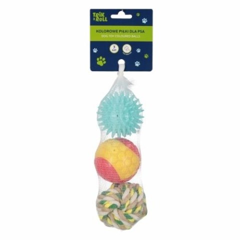 Gadżet piłki dla psa 3szt., 7cm Trik Roll (560666) Trik Roll