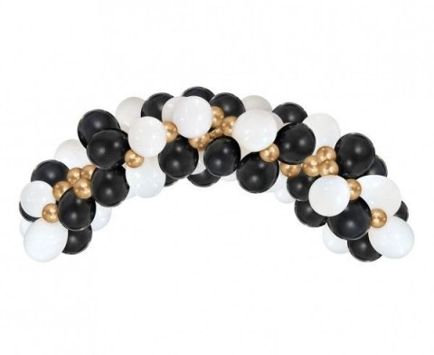 Girlanda balonowa B&C biało-złoto-czarna, 70 szt. Godan (GB-ZC70) Godan