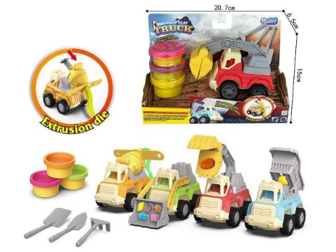 Masa plastyczna dla dzieci z autem 4 wzory mix Bigtoys (BPLA7155) Bigtoys