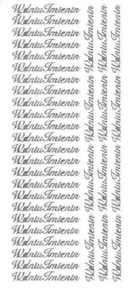 Naklejka (nalepka) W dniu imienin srebrne Farro (067) Farro