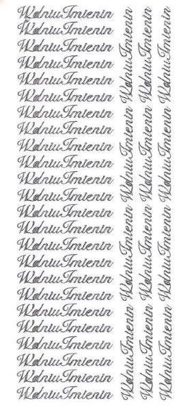 Naklejka (nalepka) W dniu imienin srebrne Farro (067) Farro