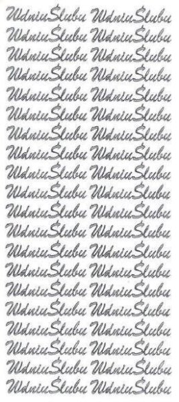 Naklejka (nalepka) W dniu ślubu srebrne Farro (005) Farro