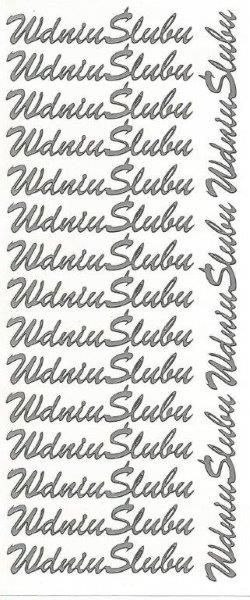 Naklejka (nalepka) W dniu ślubu srebrne Farro (100) Farro