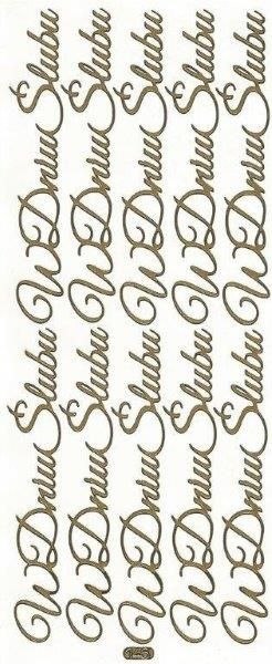 Naklejka (nalepka) W dniu ślubu złote Farro (146) Farro