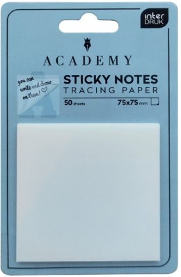 Notes samoprzylepny (karteczki) PRZEŹROCZYSTE FROST biały Academy Academy
