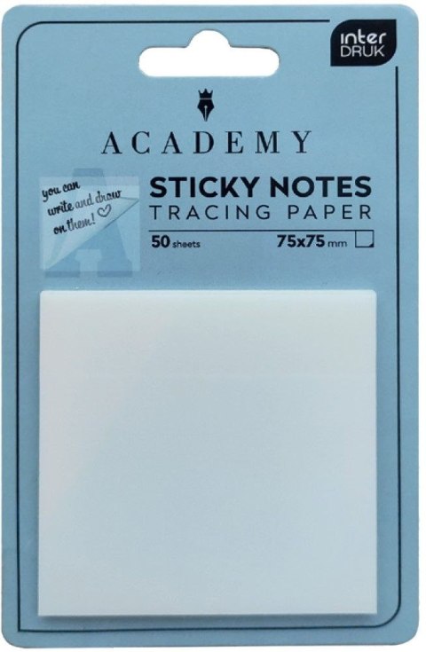Notes samoprzylepny (karteczki) PRZEŹROCZYSTE FROST biały Academy Academy