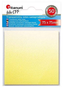 Notes samoprzylepny (karteczki) transparentne, z polipropylenu 75x75 50k [mm:] 75x75 Titanum Titanum
