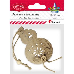 Ozdoba drewniana Craft-Fun Series zawieszka bałwanek Titanum (20HY0402-78) Titanum
