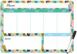Podkład na biurko BUBBLE TEA PLANER MAGNETYCZNY TYGODNIOWY mix PVC PCW Biurfol (PM-02-37) Biurfol