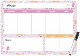 Podkład na biurko PUPPIES PLANER MAGNETYCZNY TYGODNIOWY mix PVC PCW [mm:] 350x250 Biurfol (PM-02-36) Biurfol