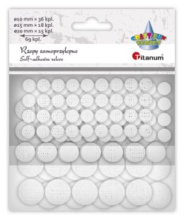 Rzepy Craft-Fun Series samoprzylepne białe 3 rozmiary 69 szt Titanum (5903714546992) Titanum