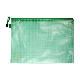 Teczka PCV Titanum A4 pozioma na zamek transparentna zielona (ZBWA4) Titanum