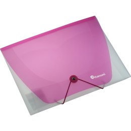 Teczka PP Titanum A4 z gumką biało-różowa półprzezroczysta (TG4PIT) Titanum