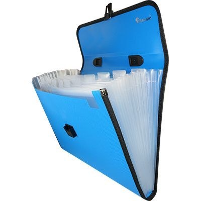 Teczka segregująca PP Titanum A4 z rączką 13 przegródek niebieska (TR12BL) Titanum