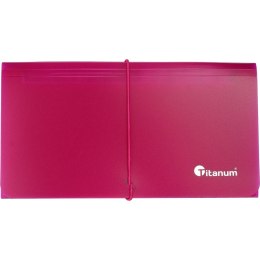Teczka segregująca PP Titanum DL z gumką 13 przegródek różowa (TDL12RE) Titanum