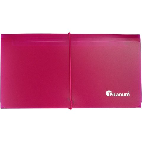 Teczka segregująca PP Titanum DL z gumką 13 przegródek różowa (TDL12RE) Titanum