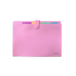 Teczka z przegródkami A4 kolor: różowa Biurfol (THP-A4-01) Biurfol