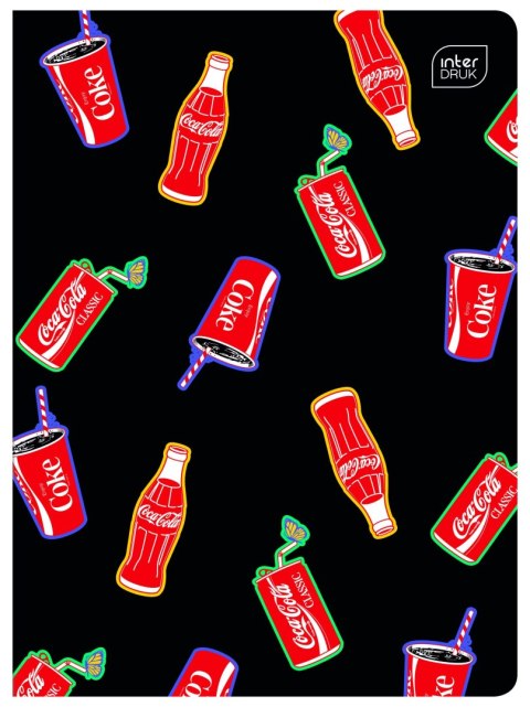 Zeszyt A5 COCA COLA MAT+UV 32k. 70g krata Interdruk Interdruk