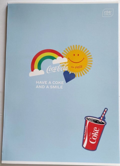 Zeszyt COCA COLA MAT+UV A5 32k. 70g trzy linie Interdruk Interdruk