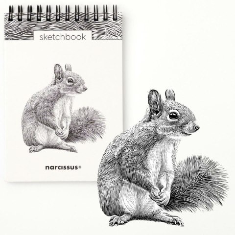 Blok artystyczny szkicownik wiewiórka A6 120g 60k Narcissus Narcissus