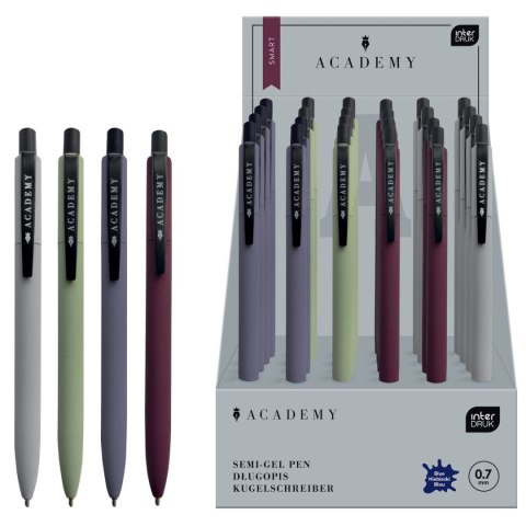 Długopis SMART aCADEMY metalowy wkład niebieski 0,7mm Interdruk (żelowy) Interdruk