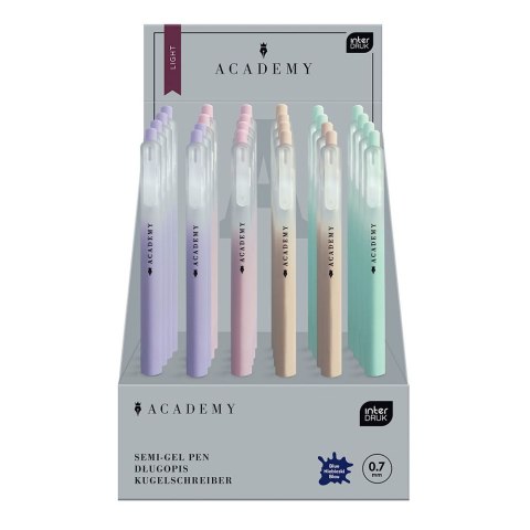 Długopis olejowy ACADEMY LIGHT Pastel wkład niebieski 0,7mm Interdruk Interdruk