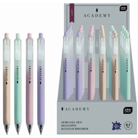 Długopis olejowy ACADEMY LIGHT Pastel wkład niebieski 0,7mm Interdruk Interdruk