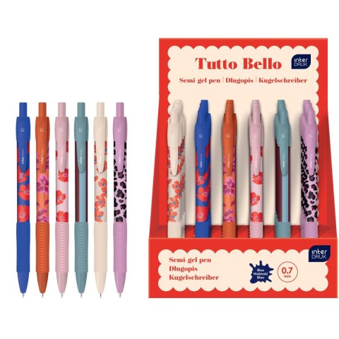 Długopis wymazywalny TUTTO BELLO z gripem wkład niebieski 0,7mm Interdruk (żelowy) Interdruk