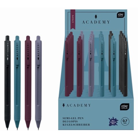 Długopis żelowy ALPHA ACADEMY automatyczny z gripem wkład niebieski 0,7mm Acco (żelowy) Acco