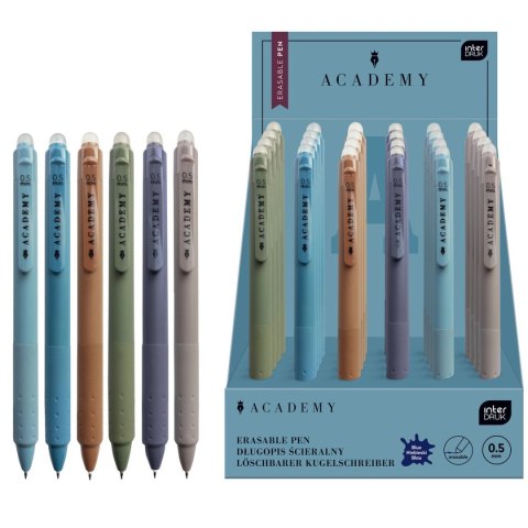 Długopis żelowy Academy z gripem wkład niebieski 0,5-1,0mm Interdruk (żelowy) Interdruk