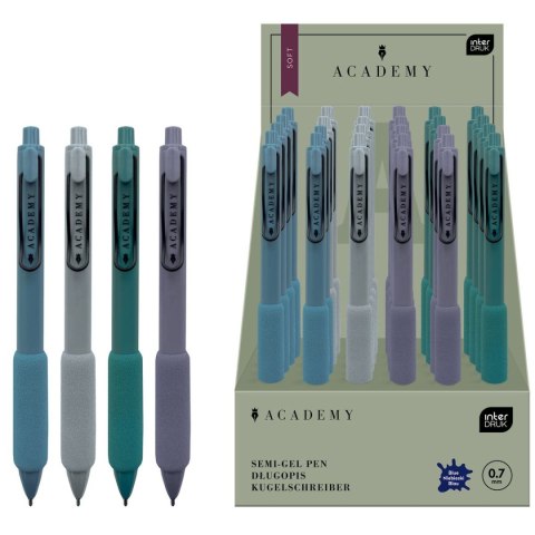 Długopis żelowy Academy z piankowym gripem wkład niebieski 0,7mm Interdruk (żelowy) Interdruk