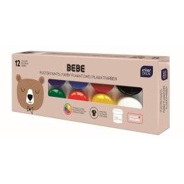 Farby plakatowe BEBE FRIENDS kolor: mix 20ml 12 kolor. Interdruk Interdruk