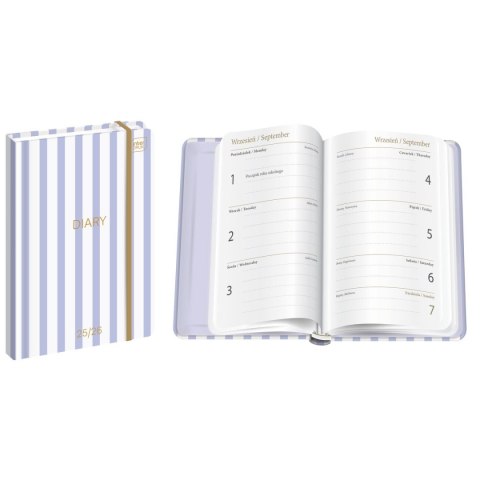 Kalendarz książkowy (terminarz) STRIPES 192 stron A6 Interdruk (SZKOLNY) Interdruk