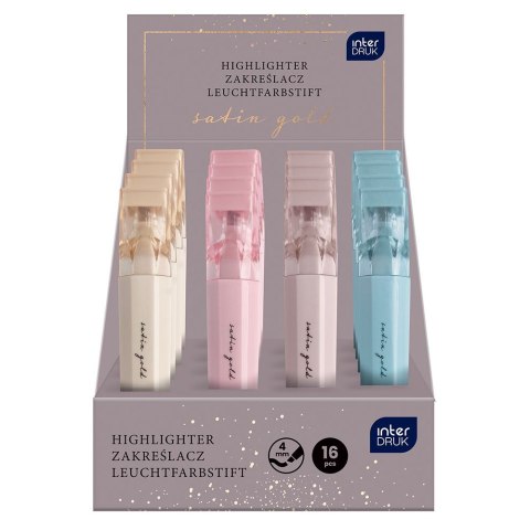 Zakreślacz Satin Gold 16 szt wkład mix Interdruk Interdruk