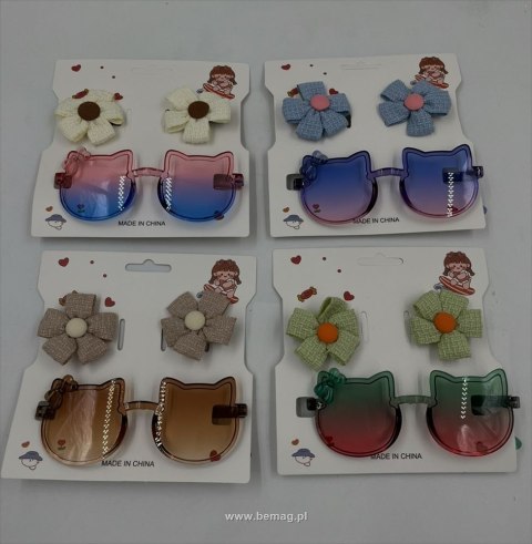 Zestaw piękności okulary kotki+ spinki Bemag (91050) Bemag